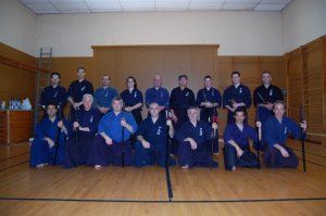 Participantes de la sesión dedicada al Toyama-Ryu Batto-Jutsu